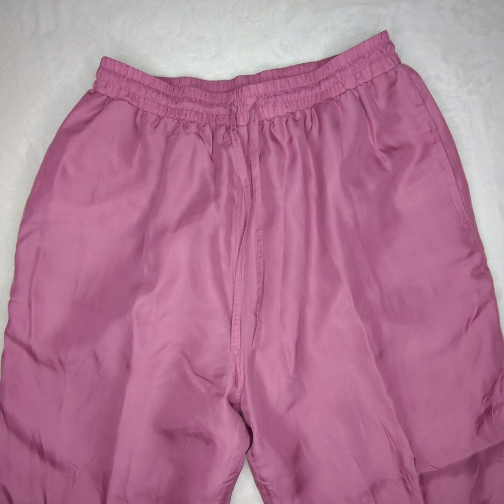 Womens Size Large‎ FU DA Studio Pure Silk Pull On Drawstring Ankle Pants
